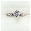 Image 2 : STERLING SILVER MOISSANITE RING, SIZE 6.5, W/A $250.00.