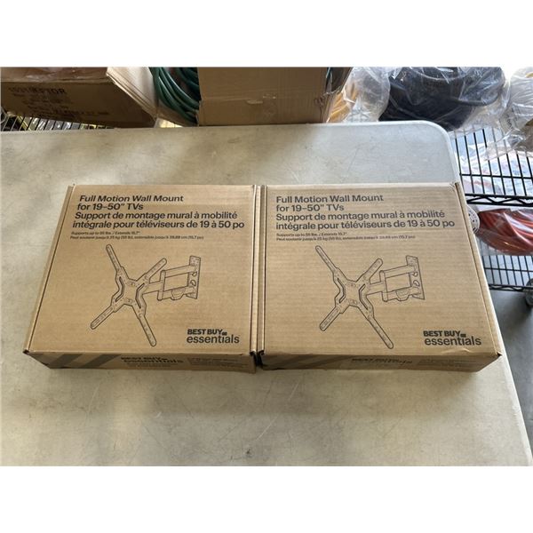 2 BEST BUY ESSENTIALS 19-50" FULL MOTION TV MOUNT