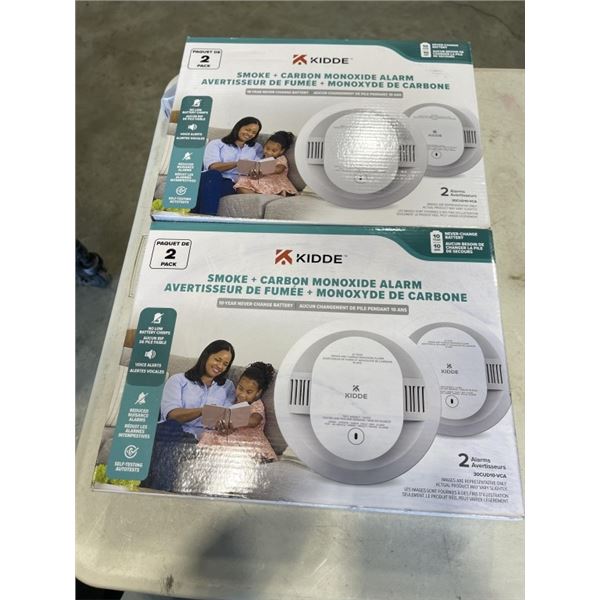 2 KIDDE TWO PACK SMOKE + CARBON MONOXIDE ALARMS