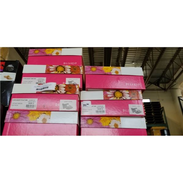 7 PAIRS OF LADIES T STRAP WEDGE SHOES