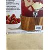 Image 3 : 2 STUDIO DRINKWARE 2,2 G GLASS DRINK DISPENSER WITH ACACIA WOOD STAND