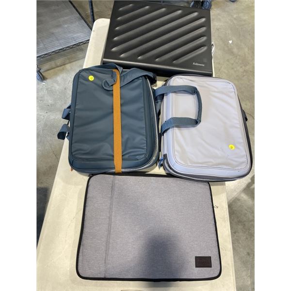 DESKTOP RISER AND ASSORTED LAPTOP CASES/SLEEVES