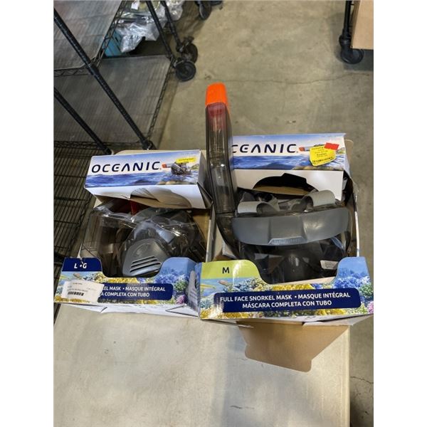 TWO AS NEW FULL FACE SNORKEL MASKS