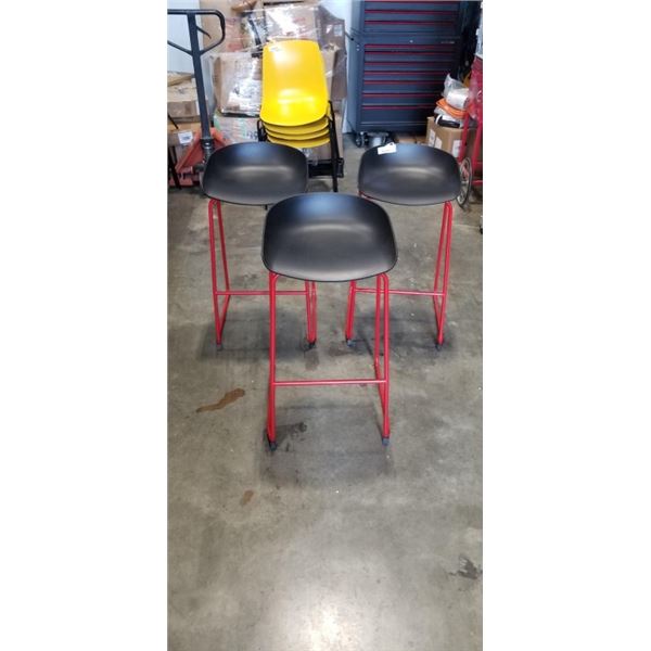 3 BUCKET SEAT BAR STOOLS