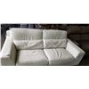 Image 3 : NATUZZI WHITE LEATHER COUCH W/ OTTOMAN