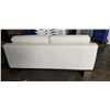 Image 6 : NATUZZI WHITE LEATHER COUCH W/ OTTOMAN