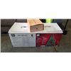 Image 1 : 7.5FT PRE LIT CHRISTMAS TREE AND SMALL BOX OF DECOR