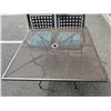 Image 6 : 5PC METAL PATIO SET - 4 CHAIRS AND TABLE  W/ BLUE CUSHIONS