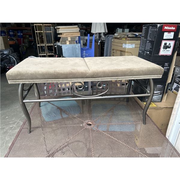 METAL BENCH W/ CUSHIONED SEAT
