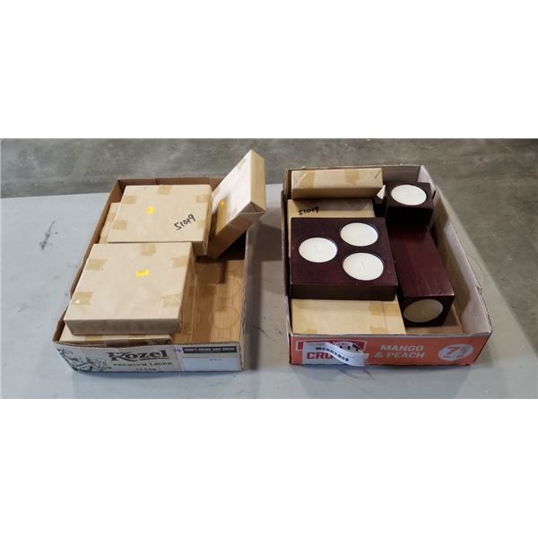 2 TRAYS OF NEW CANDLELIGHT HOLDERS WITH TEA LIGHTS