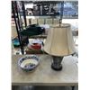 Image 1 : NEW EASTERN CERAMIC TABLE LAMP AND LARGE CERAMIC BOWL