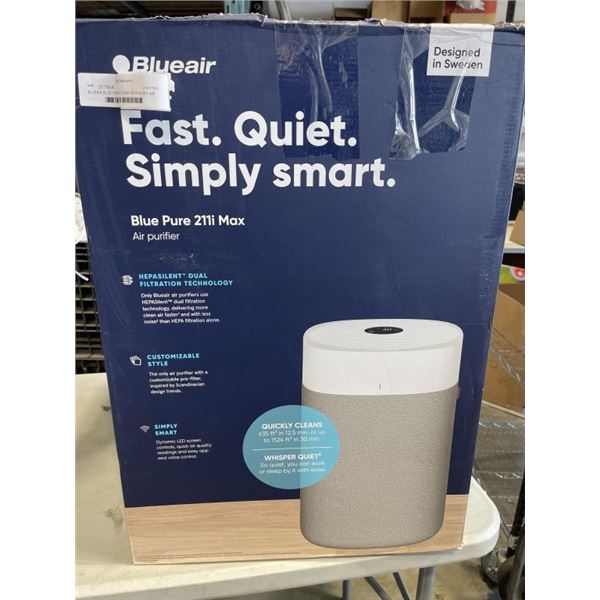 BLUEAIR BLUE PURE 211i MAX HEPA SILENT AIR PURIFIER, 3235 SQ FT - TESTED WORKING, RETAIL $489
