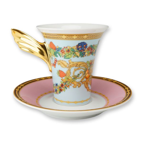 2pc Rosenthal Versace Le Jardin de Versace Porcelain Cup and Saucer