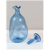 Image 2 : Blenko Mid-Century Pinched Blue Glass Decanter