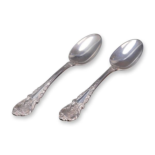 A Pair of Wallace Sterling Silver Dessert Spoons in the Sir Christopher Pattern