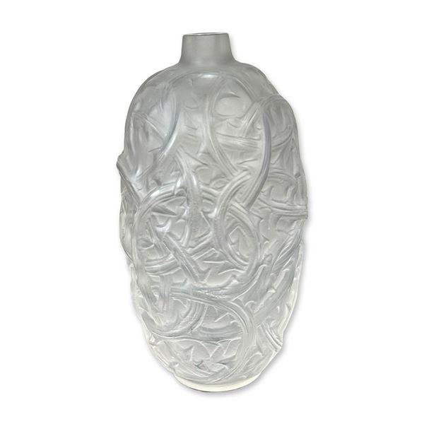 Rene Lalique French Frosted Glass Ronces Vase