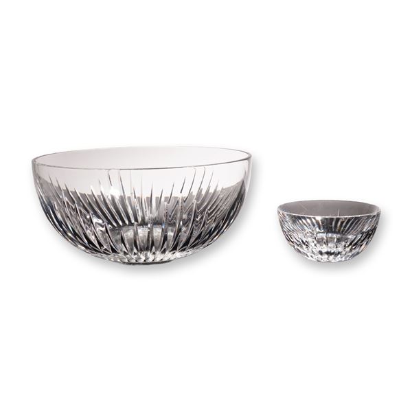 2pc Baccarat Crystal Bowls, Massena