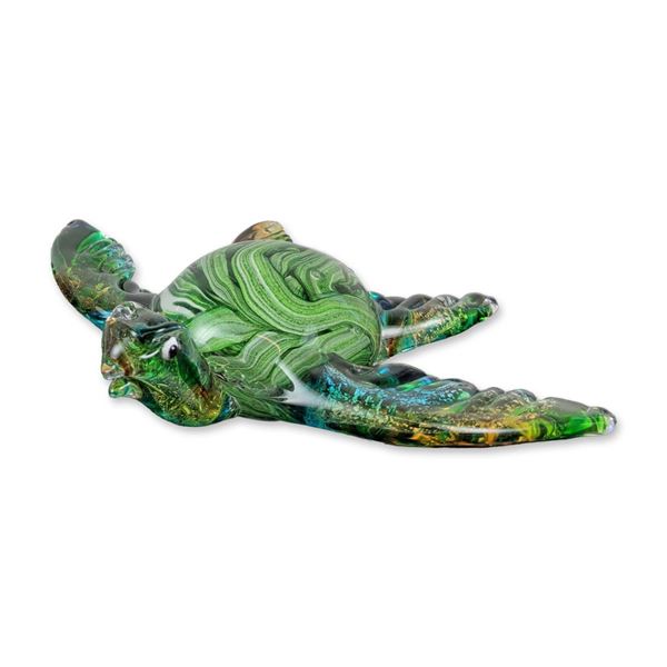 Global Village 2016 Chinese Art Glass Sea Turtle Figurine