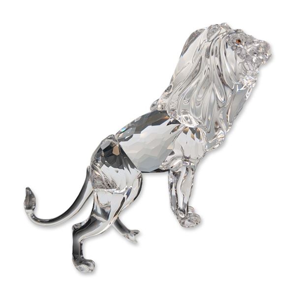 Swarovski Crystal Figurine, Lion on Rock