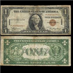 1935A Hawaii $1 Silver Certificate Circulated Scarce WW2 (CUR-06001)