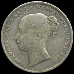 1866 Britain Victoria Shilling Better Grade (COI-7042)