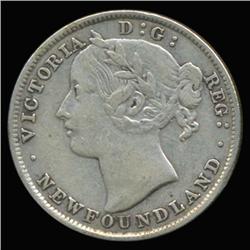 1894 Canada Newfoundland 20c Silver Hi Grade RARE (COI-6762)