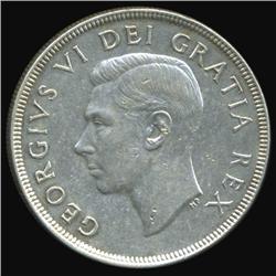 1951 Canada Silver Dollar AU+ Scarce Variety (COI-7112)