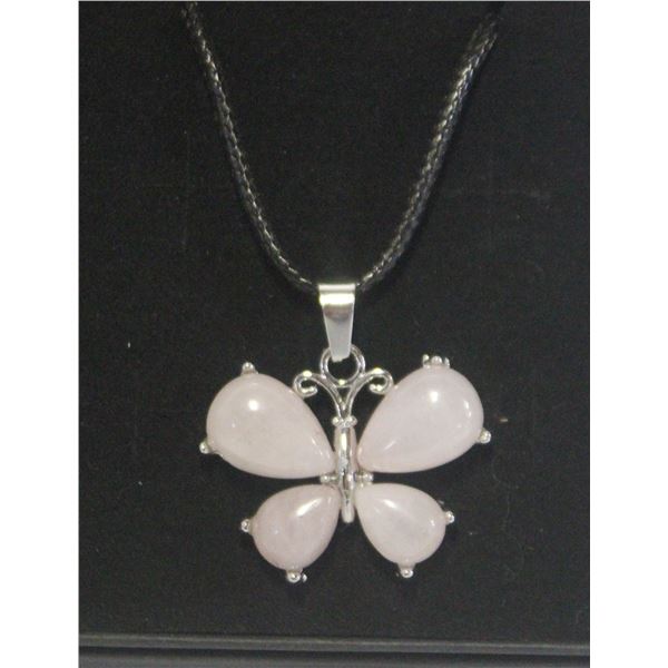 ROSE QUARTZ BUTTERFLY NECKLACE