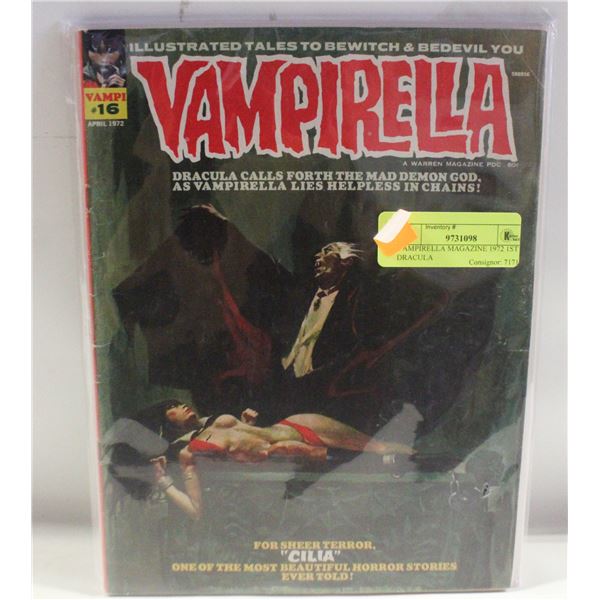VAMPIRELLA MAGAZINE 1972 1ST DRACULA