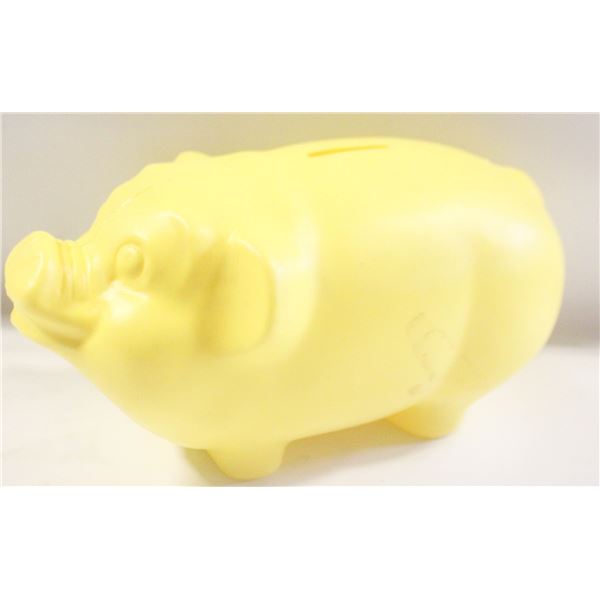 VINTAGE YELLOW PIG COIN BANK