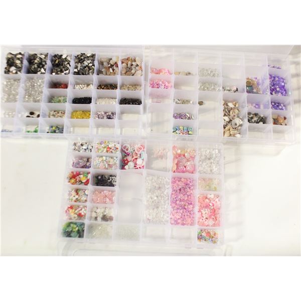 3 CRAFT ORGANIZER CASES W CRAFT SUPPLIES