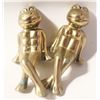 Image 1 : 2 SITTING BRASS FROGS 3"