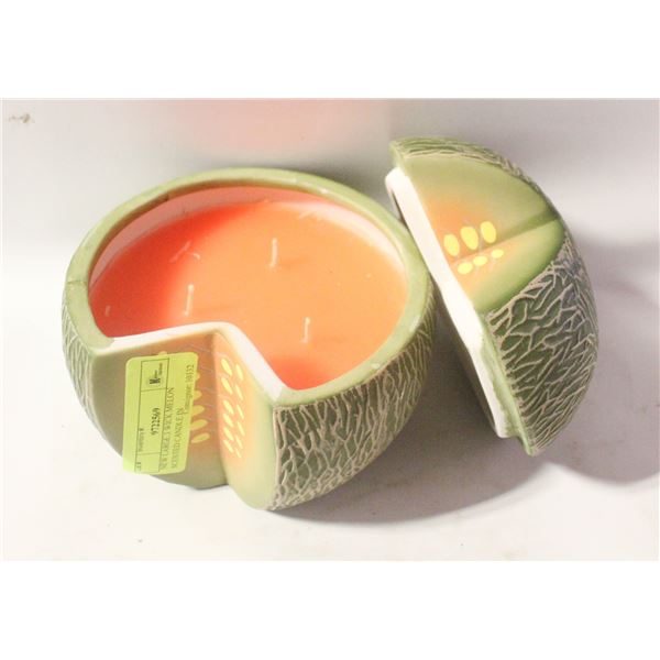 NEW LARGE 3 WICK MELON SCENTED CANDLE IN