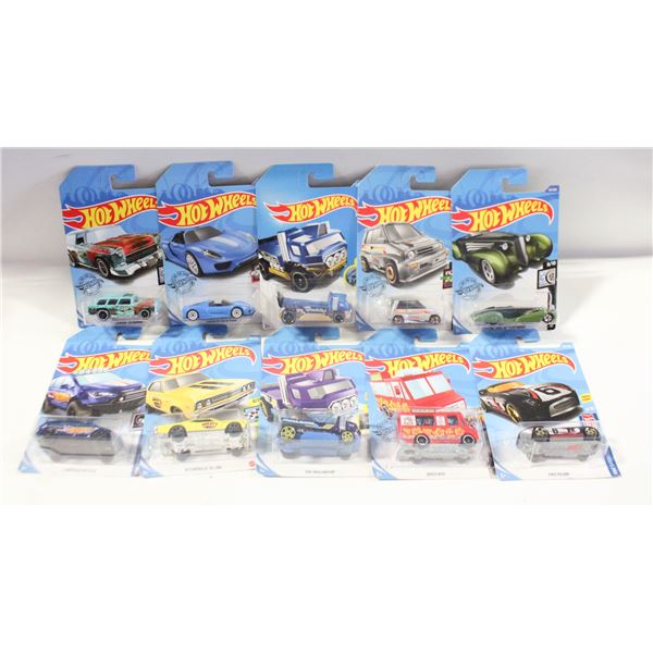 10 HOT WHEELS DIECAST SEALED