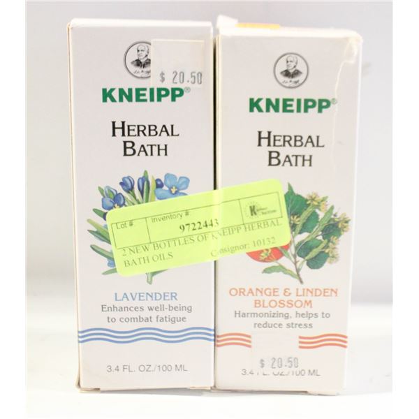 2 NEW BOTTLES OF KNEIPP HERBAL BATH OILS