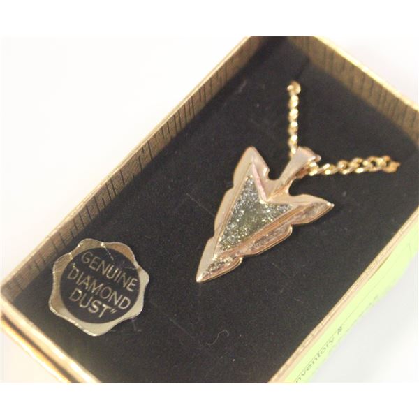 GENUINE DIAMOND DUST ARROWHEAD NECKLACE