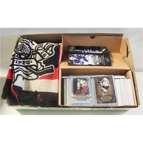 HOCKEY CARDS SCARF COLLECTOR STICK LOT