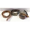 Image 1 : 3 VINTAGE LEATHER METAL BELT LOT