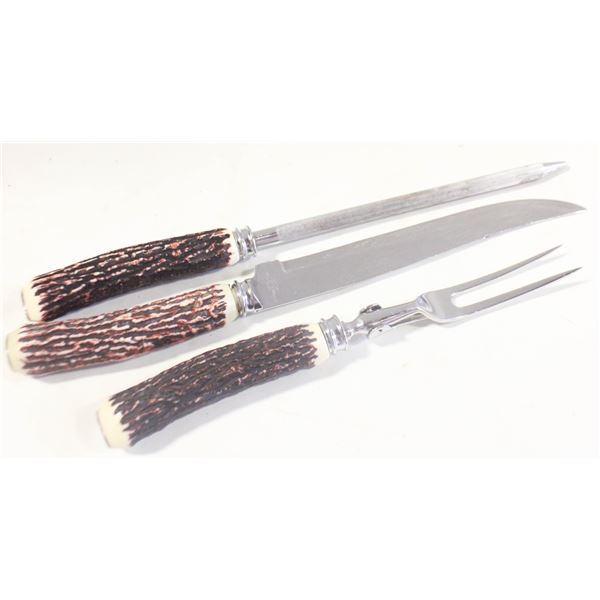 1940’S HOLLOW GROUND 3PC CARVING SET JAPAN