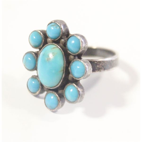 VINTAGE STERLING SILVER TURQUOISE RING