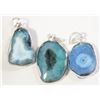 Image 1 : LOT OF 3 AGATE PENDANTS