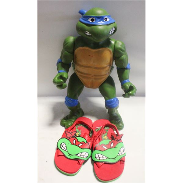 VTG 1989 TMNT GIANT LEONARDO WITH SLIDES