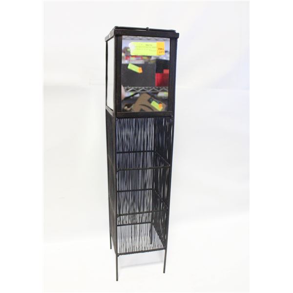 DECORATIVE METAL MIRRORED STAND- 23" X 5.5" X 5.