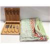 Image 1 : WOODEN CASED CHEESE KNIVES + FULL SIZE