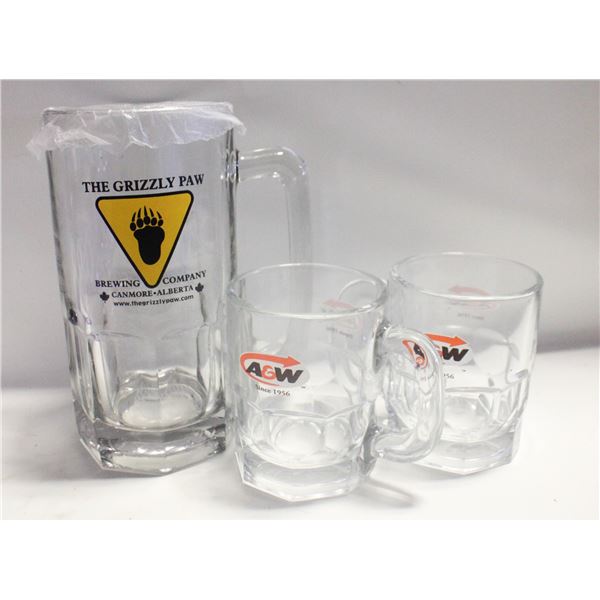 2 A&W MUGS PLUS GRIZZLY BREWING