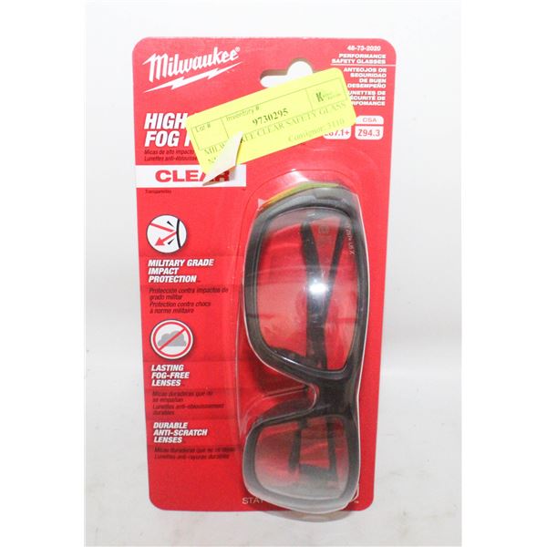 MILWAUKEE CLEAR SAFETY GLASS NEW