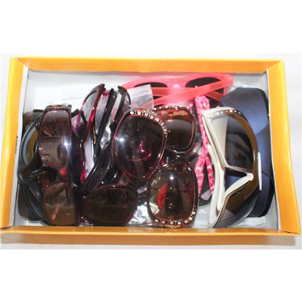 SHOEBOX FULL OF LADIES SUNGLASSES