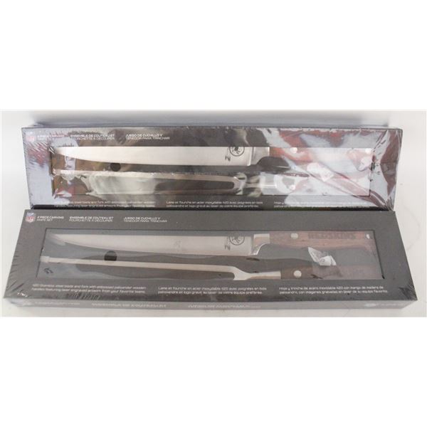 2 REDSKINS KNIFE CARVING SETS