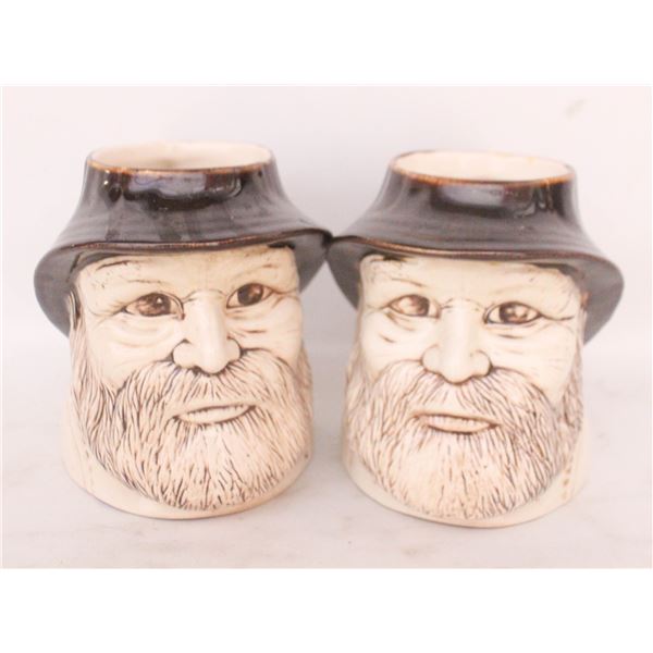 VINTAGE 2 FISHERMAN HEAD FACE