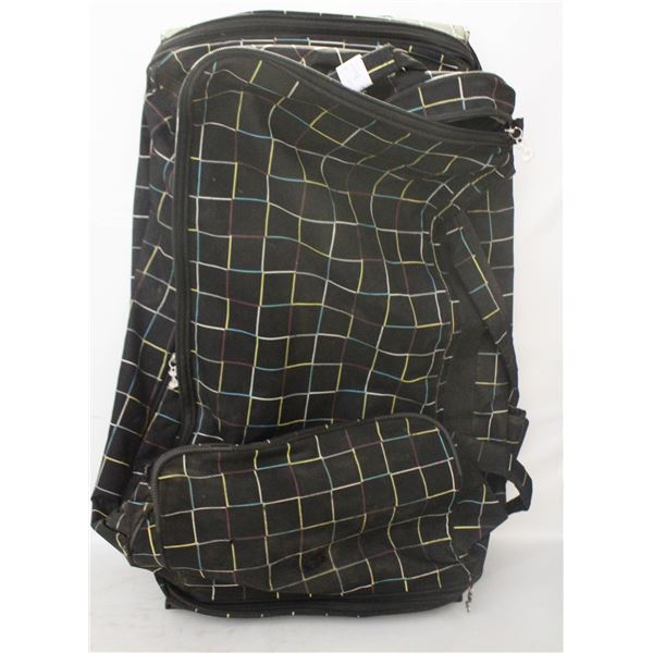 MULTI COLOR ROLLING DUFFLE BAG